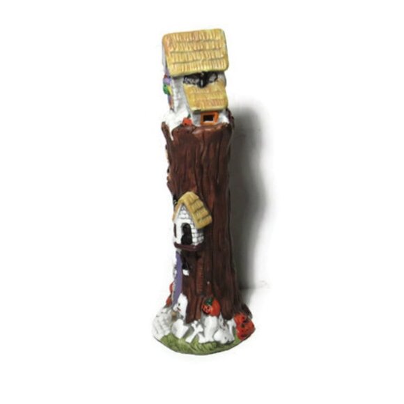 Tall Ceramic Haunted House Tree Trunk Ghosts - Picture 2 of 9